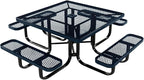 COATEDOUTDOORFURNITURE Heavy-Duty Portable Outdoor Kids Table with Umbrella Hole, Expanded Metal Kids Picnic Table, Commercial-Grade, Made in America (46 in, Square, Childrens, Dark Blue)