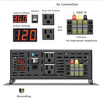 WZRELB 3000W 36VDC 120VAC Pure Sine Wave Power Inverter with 2 AC Outlets Wired Remote Control Car Inverter