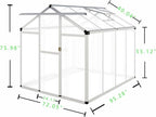 CQZY 6x8 FT Greenhouse for Outdoors,Walk-in Greenhouse for Outside,Silver