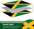 Jamaica Jamaican Flag 3x5 ft Outdoor, Double Sided 3 Ply Heavy Duty National Flag for JM, 100% Quality Polyester Jamaican Banner with Brass Grommets 4 Rows Stitches