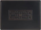 Fire Sense 63700 Preston Basketweave Aluminum Convertible Gas Fire Pit Table 45,000 BTU Multifunctional Outdoor Firepit with Fire Bowl Lid Nylon Cover Clear Fire Glass Bronze Finish - Rectangular 44"
