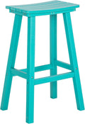 nalone 29 Inch Outdoor Bar Stool, HDPE Bar Chairs with Footrest, Weather Resistant Waterproof Bar Stools Outside Bar Height Stools for Bar, Kitchen Counter, Yard, Balcony (Aruba, 29'' Barstools)