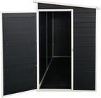 Outdoor Storage Shed, Metal Garden Shed with Double Doors, Galvanized Steel, Waterproof and Rustproof (8x4 FT Resin Shed)