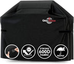Heavy Duty BBQ Grill Cover for Outdoor Grill, 52 Inch – Waterproof, Weather Resistant, UV & Fade Resistant with Adjustable Straps – Gas Grill Cover for Weber, Genesis, Charbroil, etc. Black