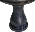 45.2“ High Outdoor Water Fountain, Concrete Outdoor Waterfall Fountain with Pump for Yard Garden Patio Backyard Deck Relaxation Decor - Black