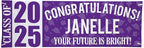 Let's Make Memories Personalized Graduation Banner Class of 2025 - Graduation Party Decorations - Congratulations Banner - Indoor/Outdoor Vinyl - Best in Class - Purple - 6 ft.