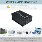 WZRELB 1500W Pure Sine Wave Inverter 48VDC to 120VAC Solar Power Converter Truck RV Home LCD Display