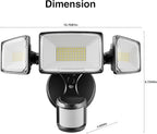 Onforu 75W LED Motion Sensor Outdoor Lights, Dusk to Dawn Flood Light Outdoor Motion Sensor, Hardwired Security Lights Floodlights Outside 7500LM 6500K Daylight IP65 Waterproof (Black)