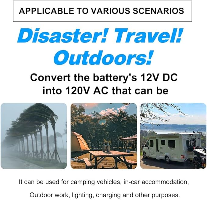 5000 Watt Pure Sine Wave Power Inverter with LCD 12V DC to 110V/120V AC Peak Power 10000W Car Power Inverter with 4 AC Outlets & 1 USB Port & Remote Control for Truck RV Car Solar System