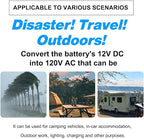 4000 Watt Pure Sine Wave Power Inverter with LCD 12V DC to 110V/120V AC Peak Power 8000W Car Power Inverter with 4 AC Outlets & 1 USB Port & Remote Control for Truck RV Car Solar System