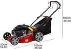 Self Propelled Gas Lawn Mower, 141cc Push Mower Gas Powered, 20" Blade, 4-Stroke Engine, Big Wheels, 50L Bag, Foldable Handle