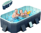 Foldable Pool, Non-Inflatable Swimming Pool for Kids, Adults and Pets, Large Portable Kids Pool for Outdoor Backyard Garden, 116" × 65" × 22"