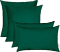 RSH DECOR: Sunbrella Lumbar & Square Pillows Set of 4 | 20" x 12" & 17" x 17" | Water and Fade-Resistant Performance Fabric | Outdoor Throw Pillows for Patio Furniture | Canvas Forest Green