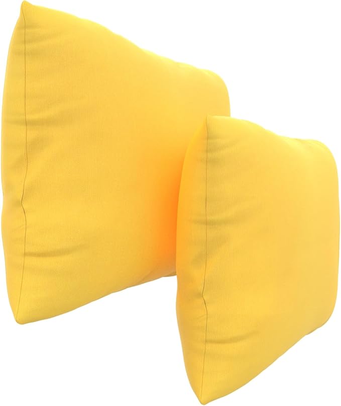 Covers & All Sunbrellla Outdoor Pillows for Patio Furniture, UV Fade Resistant & Waterproof Outdoor Sunbrella Lumbar Pillows, Set of 2 Inserts & Covers for Patios, Decks and Porches (Canvas Sunflower)