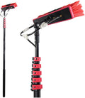 Water Fed Pole Kit,30ft Length Window Cleaning Poles,Water Fed Brush,Aluminum Outdoor Window Cleaner,Extendable Telescopic Pole Water Fed Brush Spray Washer for Window Glass/Solar Panel