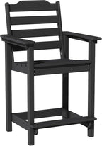 OTSUN 24 Inch HDPE Counter Height Outdoor Chair, All Weather Resistant Adirondack Bar Stools for Balcony, Porch Kitchen(1 PC, Black)