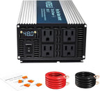 WZRELB 2000W Pure Sine Wave Inverter 48V DC to 110V 120V AC Power Converter with LED Display, Off-Grid Portable Power Inverter with 4 AC Outlets for Home, RV, Truck, Camping