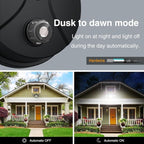Onforu 100W Dusk to Dawn Outdoor Lighting, 9000LM Exterior Led Flood Lights, IP65 Waterproof 3 Adjustable Heads Security Black Lights Fixture, 6500K Photocell Floodlights for Garage, Patio, Yard
