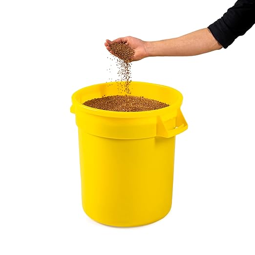20 Gallon Trash Can With Lid Round Ingredient Storage Containers Recycling Bin Kitchen Garbage Can Office Garbage Can Trash Barrel Plastic Barrel Yard Waste Bin Outdoor Trashcan (4, Yellow)