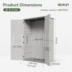 Aoxun 64 Cu.Ft Outdoor Storage Shed with Floor, Waterproof Horizontal Resin Cabinet for Garage Storage, Pool Storage, Bike Shed, Garden Shed