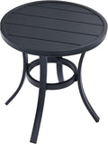 VICLLAX 18.5" Outdoor Side Table Small Patio End Table Round Bistro Coffee Table, Black
