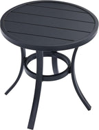 VICLLAX 18.5" Outdoor Side Table Small Patio End Table Round Bistro Coffee Table, Black