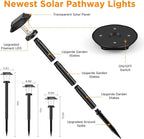 ALEPOD Solar Pathway Lights Outdoor - 8 Pack Solar Powered Garden Lights Waterproof, Decor Landscape Lighting with Three Lighting Modes for Yard, Lawn, Walkway, Driveway, Warm White
