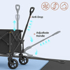 Collapsible Wagon Carts, Foldable Wagon Cart with All Terrain Wheels 330LBS Heavy Duty, Portable Utility Wagon for Grocery Shopping Fishing Garden Sports Beach Wagon Camping Cart