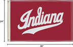 Indiana Hoosiers College Sports Printed Flag - NCAA Licensed - Nylon - School Banner (White, Red) (2' x 3')