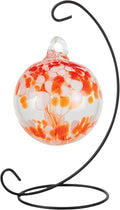 Dale Tiffany AC23216-D3 Rainbow Tree of Life Hand Blown Art Glass Ornament Witch Globe Gazing Ball, Nova, 3" Diameter with Hanging Stand