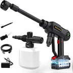 Rechargeable High Pressure Washer, 21V High Pressure Power Washer, 680PSI Portable High Pressure Car Wash with 6-in-1 Nozzle Foam Gun for Car Cleaning, Home, Garden Watering, Boat Cleaning