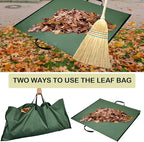 Leaf Bag for Collecting Leaves, Reusable Garden Yard Waste Tarp Container, Reusable Heavy Duty Gardening Bag with handles