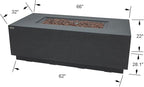 Elementi Andes Propane Gas Fire Pit Table Bundle - Cast Concrete with Concealed Pullout Tank Storage Drawer | Electronic Ignition | Canvas Cover, Lava Rock Included | Dark Gray