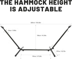 Hammock with Heavy-Duty Steel Stand for Outside，Hammocks 450 Lb Capacity，Portable Hammock，2 People Standing Hammocks，Suitable for Beach，Backyard, Gardens, Patio, Bedroom，100 * 40 * 38 Inch (Coffee)
