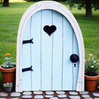 Whimsical Miniature Fairy Door - Handcrafted 3D Mini Woodland Portal Tree Accessory for DIY Garden Landscapes, Terrarium Decor & Collector's Fantasy Displays（Blue Streak ）