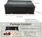 WZRELB FBA2500W12V RBP250012BLACK Power Inverter, 2500W 12V, Black