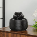 Outdoor and Indoor Water Feature Fountain Waterfall Tabletop Desktop mini Ceramic Garden Fountain (Black A172)