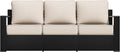 Outdoor Patio Furniture Aluminum Patio Sofa, All-Weather Metal Outdoor Couch with 6 Inch Thick Cushions for Garden, Outside and Porch (Beige, 1 PCS/Sofa)