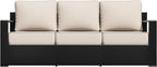 Outdoor Patio Furniture Aluminum Patio Sofa, All-Weather Metal Outdoor Couch with 6 Inch Thick Cushions for Garden, Outside and Porch (Beige, 1 PCS/Sofa)