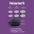 Alpine PartyPlug Pro Concert Ear Plugs, High Fidelity Professional Earplugs, 21dB Noise Reduction, Premium Hearing Protection for Music Festivals, Raves & Live Events, Incl. 3 Tip Sizes, Transparent