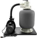 FibroPool Sand Filter Pump System For Above Ground Swimming Pools - Designed and Assembled in USA - Hose Adapters Included - High Efficiency - FSP Series (FSP16) Black