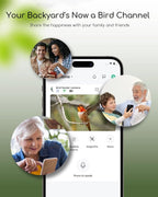 COOAU 2K Smart Bird Feeder with Camera, Faster Solar Powered Charging, Outdoor Birdhouse Cam with Precise AI Birds Recognition, Live Video Watching and Notifications, Ideal Gift for Bird Lovers, Blue
