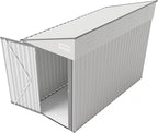 8x4 FT Outdoor Storage Shed, Metal Shed with Floor, Lockable Door, Sloping Roof, All-Weather Lean to Resin Shed for Garden, Backyard, Patio, Lawn (White)