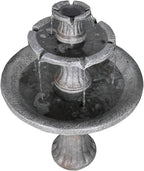 Marble Finish Concrete Outdoor Water Fountains 2-Tier Decor Dark Castle Designed 41.7" H Waterfall Fountains for Yard, Garden, Deck, Patio, Backyard, Porch, Lawn