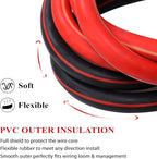 2 Gauge Battery Welding Cable, 12 Feet Black and 12 Feet Red CCA Wire with M8 & M10 SC Connector Lugs Shrinkable Tubing and Braided Sleeve for Car, Camper, RV, Solar Low Voltage Wiring