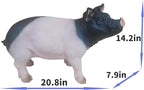 HOUDE Cute Pig Sculpture, 20.08 inches Long, decorates Outdoor Art Gardens, courtyards, lawns, and Indoor Public Spaces Such as Living Rooms and Balconies. (Black)