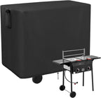 Outdoor Propane Deep Fryer Cover, 420D Heavy Duty Waterproof Outdoor Fryer Covers, Propane Deep Fryer Cover with 2 Buckles & Ventilation Opening, Black