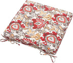 Magpie Fabrics Indoor Outdoor Waterproof Square Chair Cushion, 18" x 18" x 2.5", 2 Pack, Water Resistant Seat Cushions, for Patio Garden Office, Phoenix Red Orange