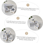 Veemoon 2pcs Miniature Wooden Beach Chair Decor Nautical Ornaments for Home Office Charming and Elegant Design for Christmas Weddings Birthdays and Festivals
