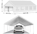 20'X32' Party Tent with Removable Sidewall Windows, Outdoor Heavy Duty Wedding Gazebo, Event Shelter Wedding Canopy Tent for Parties Carport BBQ, White & Straight Edge